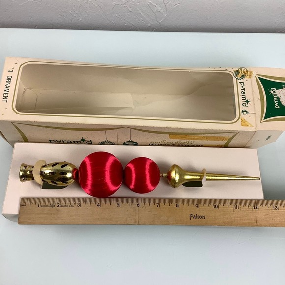 Old Stock Vintage Pyramid Tree Topper unbreakable ornament NEW - Picture 10 of 12